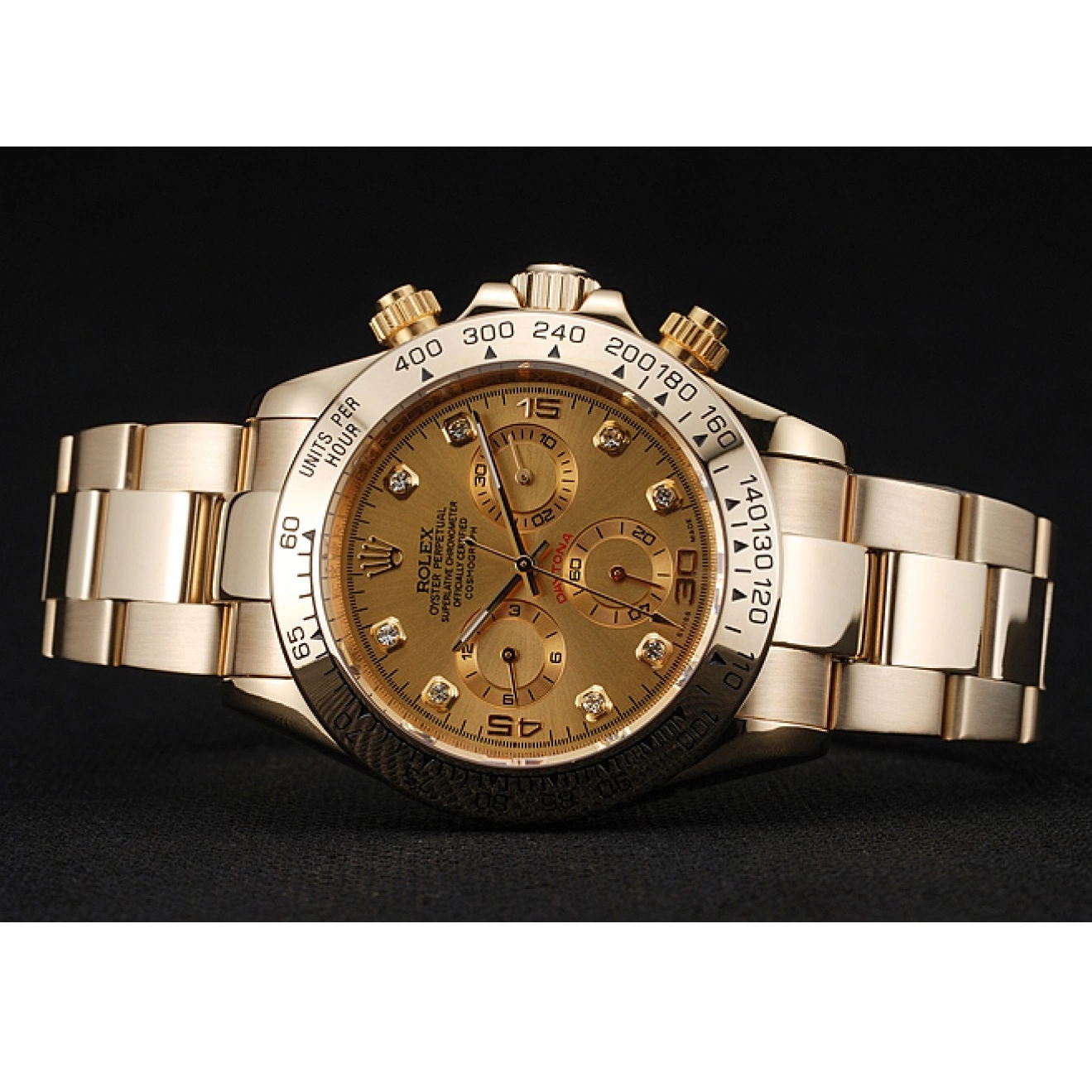 Aaa replica watch Rolex Gold Numerals Daytona Brown 1454245 Cosmograph Dial Bracelet Diamond And Case 0713
